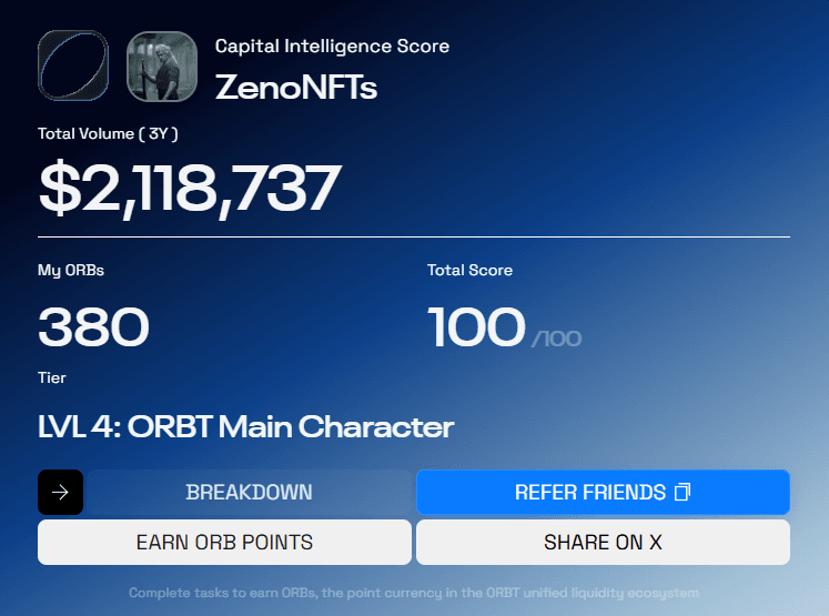 ORBT DeFi Score growth product built to turn users into distribution