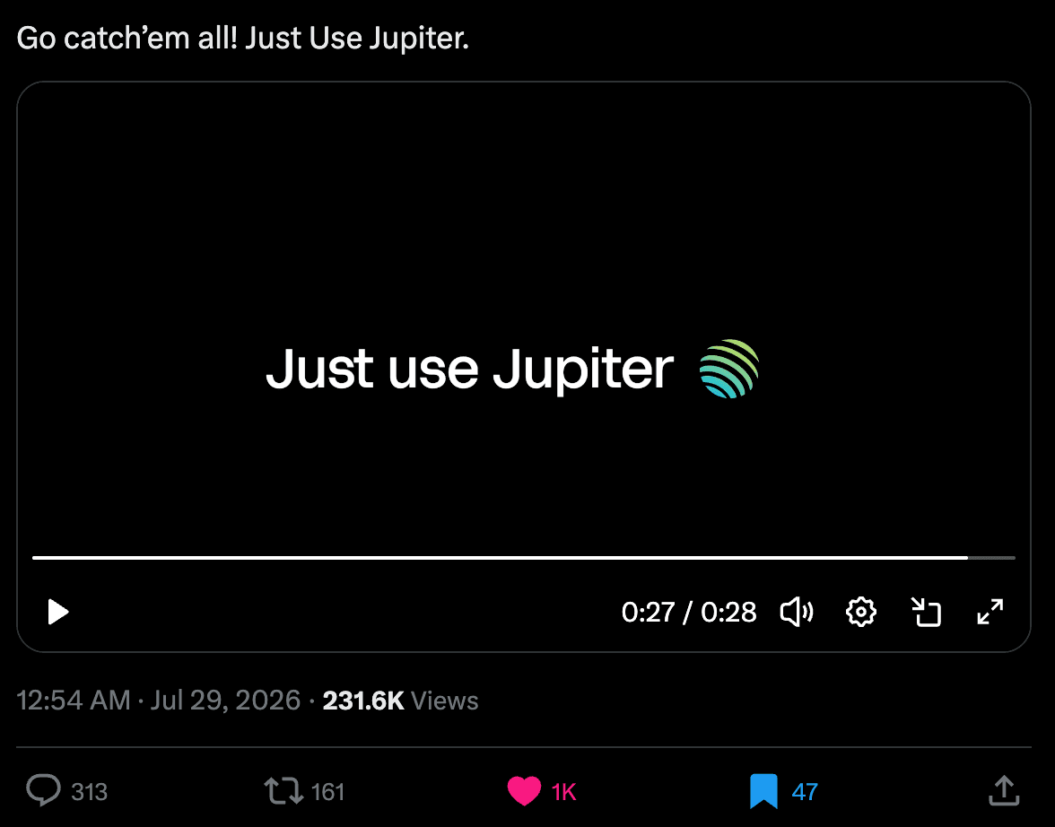 Jupiter creator-format campaign post with measurable distribution
